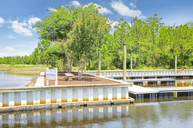 1462 Pinecroft Ln SE, Bolivia, NC 28422 - dock area featuring a water view and view of wooded area