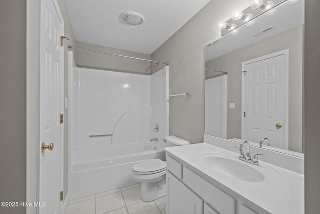 424 Commerce Ave Unit B, Morehead City, NC 28557 - full bathroom featuring visible vents, toilet, vanity, and tile patterned floors
