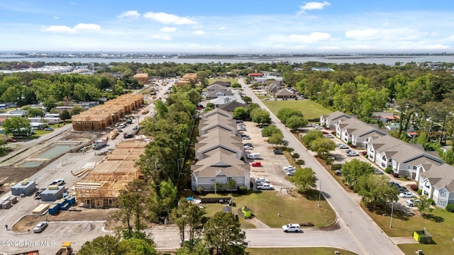 424 Commerce Ave Unit B, Morehead City, NC 28557 - drone / aerial view with a residential view and a water view