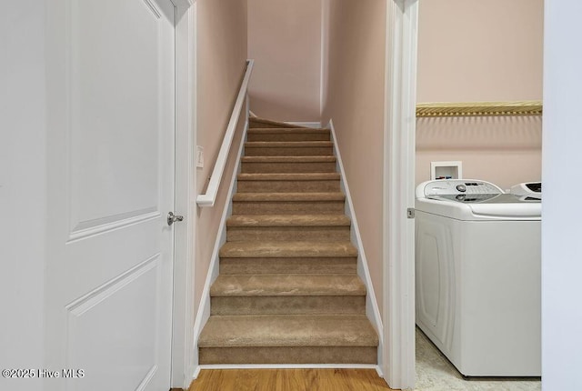 4021 Alastaire Cv, Leland, NC 28451 - staircase with wood finished floors