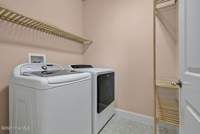 4021 Alastaire Cv, Leland, NC 28451 - clothes washing area with washer and dryer, baseboards, and laundry area