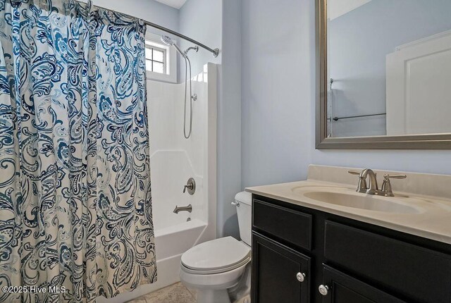 4021 Alastaire Cv, Leland, NC 28451 - full bathroom with shower / bath combo, toilet, and vanity