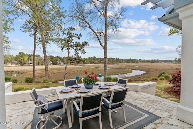 605 Dundee Dr, Wilmington, NC 28405 - view of patio with a water view and outdoor dining space