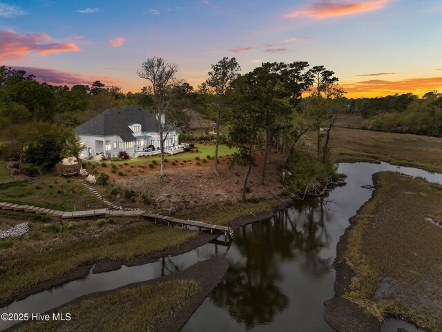 605 Dundee Dr, Wilmington, NC 28405 - aerial view at dusk of a water view