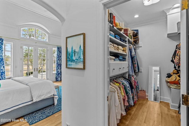 605 Dundee Dr, Wilmington, NC 28405 - walk in closet with french doors and light wood finished floors
