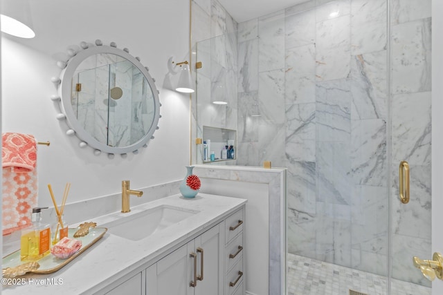 605 Dundee Dr, Wilmington, NC 28405 - bathroom with a marble finish shower and vanity