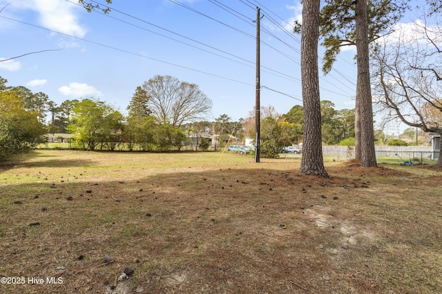 view of yard with fence