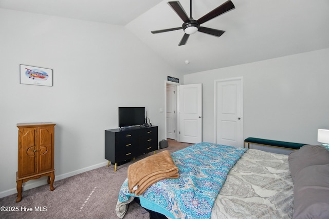 1550 Murre Ct SE, Bolivia, NC 28422 - bedroom featuring lofted ceiling, light carpet, baseboards, and ceiling fan
