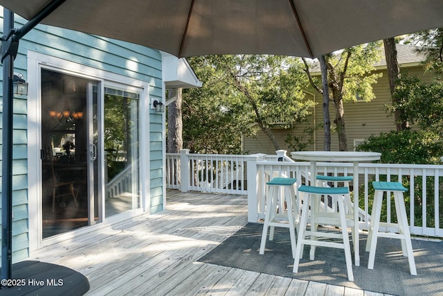 8713 Emerald Plantation Rd, Emerald Isle, NC 28594 - deck with area for grilling