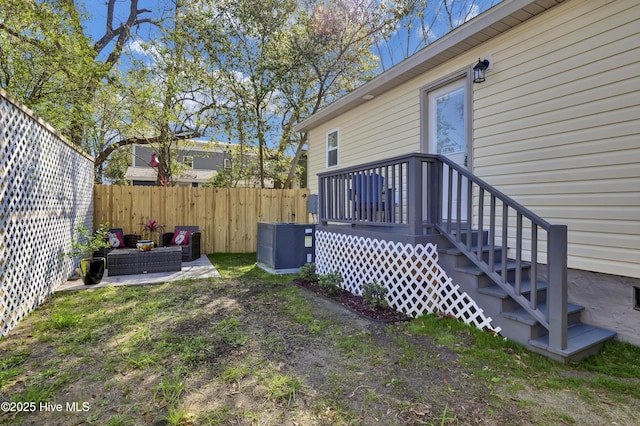 view of yard featuring fence private yard