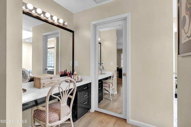 bathroom with wood finished floors