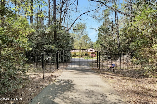 view of gate featuring fence