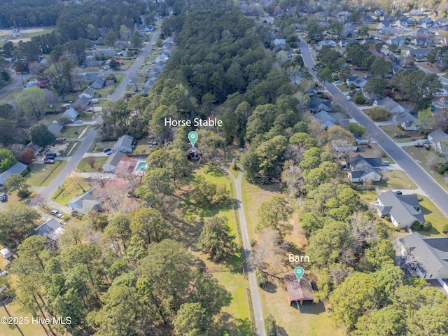 bird's eye view featuring a residential view