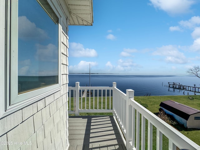 balcony with a water view