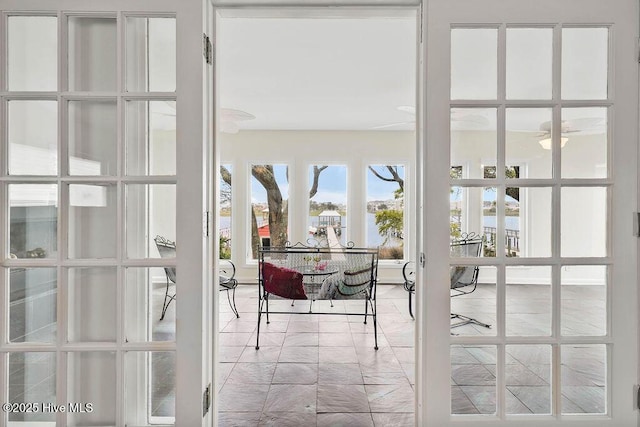 doorway to outside featuring french doors
