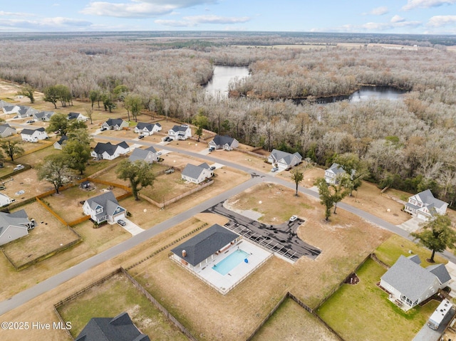 152 Talbert Dr, Rocky Point, NC 28457 - aerial view featuring a water view, a residential view, and a forest view