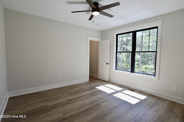 130 Gails Rd, West End, NC 27376 - unfurnished room with dark wood-type flooring and a ceiling fan