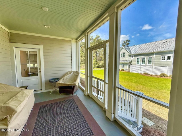 view of sunroom