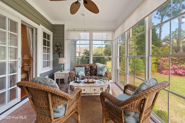 4106 Kittiwake Ct, Southport, NC 28461 - sunroom featuring ceiling fan and plenty of natural light