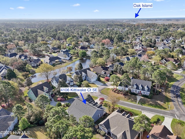 4106 Kittiwake Ct, Southport, NC 28461 - aerial view of residential area with a large body of water