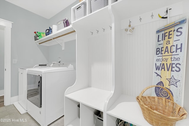 1381 Ellsworth Dr SW, Ocean Isle Beach, NC 28469 - laundry room with separate washer and dryer and light tile patterned floors
