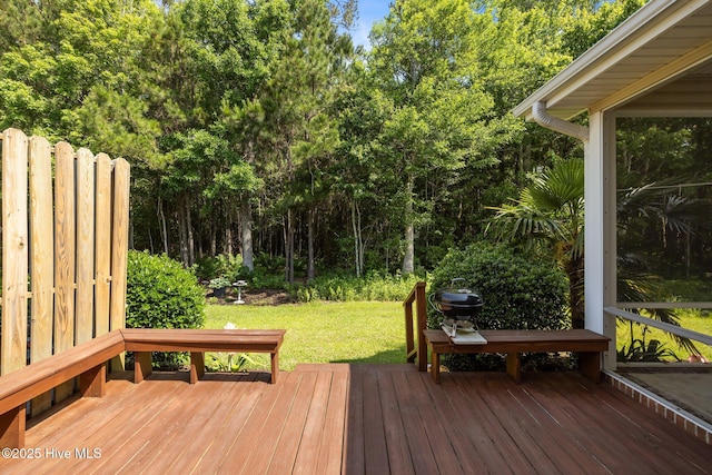 512 Village Green Dr Unit A, Morehead City, NC 28557 - wooden deck featuring a lawn