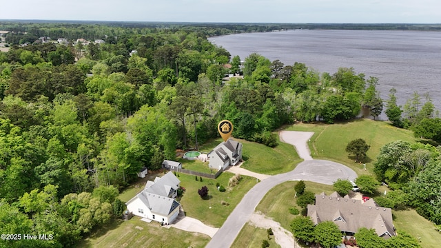 141 Trevor Way, Moyock, NC 27958 - aerial view with a water view and a view of trees