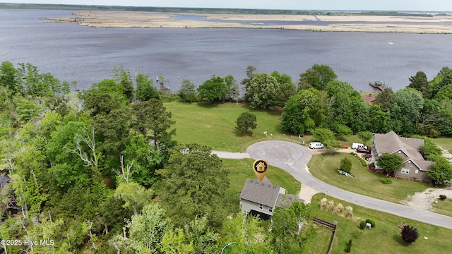 141 Trevor Way, Moyock, NC 27958 - drone / aerial view featuring a water view