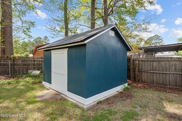 view of shed