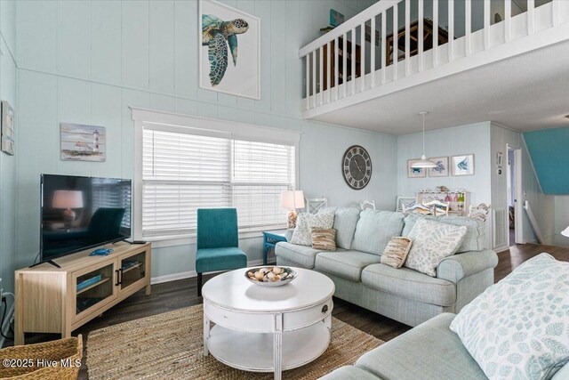 living area with wood finished floors