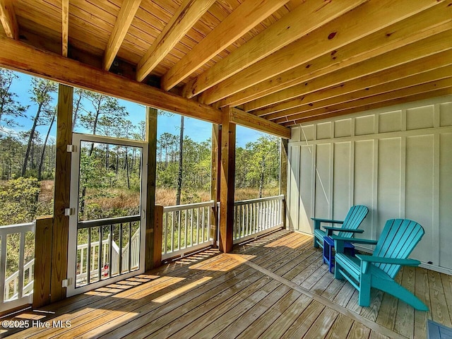 view of unfurnished sunroom