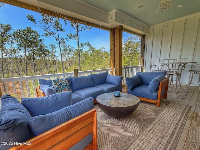 exterior space with outdoor lounge area