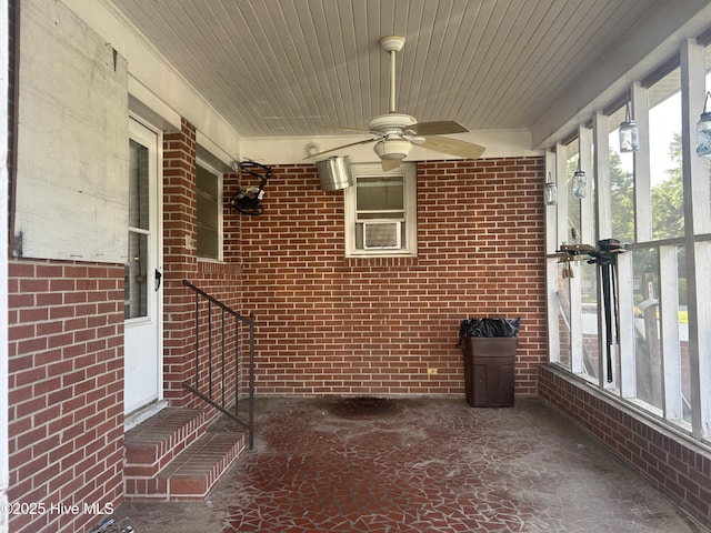500 Rowan Rd, Clinton, NC 28328 - unfurnished sunroom with a ceiling fan