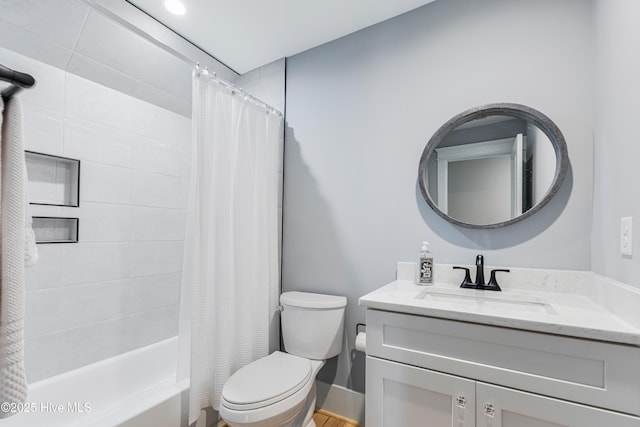 392 Blossom Tree Ln SE, Bolivia, NC 28422 - full bathroom with toilet, vanity, and shower / bath combination with curtain