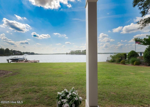 view of water feature featuring a boat dock
