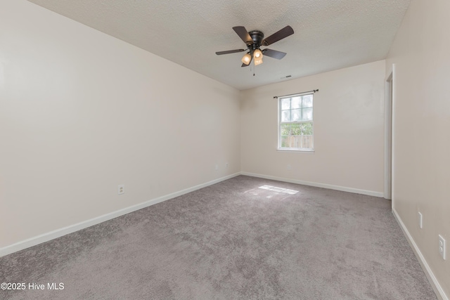 3002 E Windgate Ct, Jacksonville, NC 28546 - empty room featuring a ceiling fan, carpet floors, baseboards, and a textured ceiling