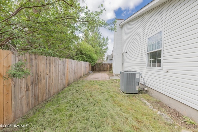 3002 E Windgate Ct, Jacksonville, NC 28546 - view of yard with a fenced backyard and cooling unit