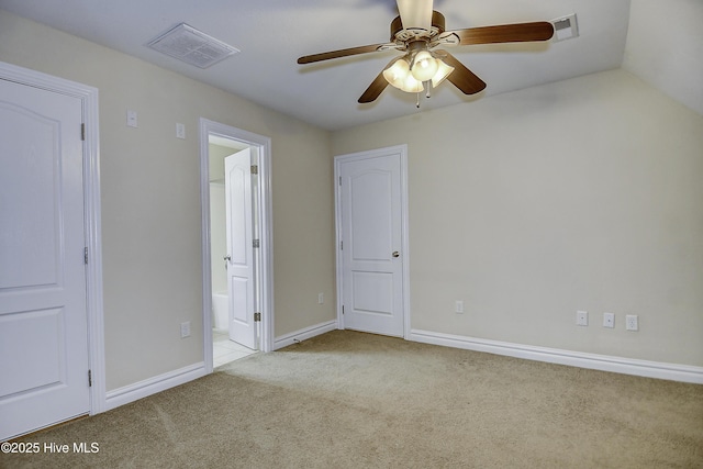103 Whistling Duck Ct, Moyock, NC 27958 - unfurnished bedroom with carpet flooring, baseboards, ensuite bath, and a ceiling fan