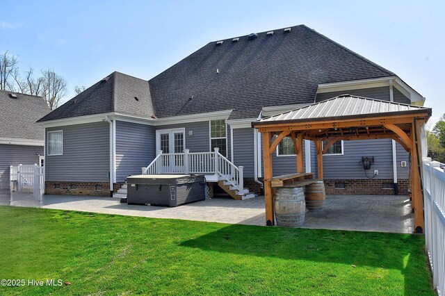 103 Whistling Duck Ct, Moyock, NC 27958 - back of property with a patio area, crawl space, and roof with shingles