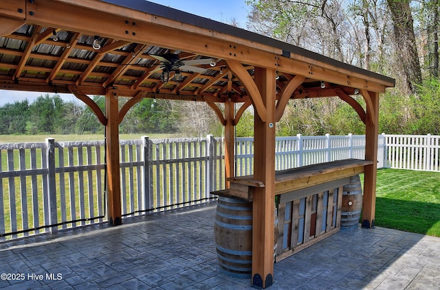 103 Whistling Duck Ct, Moyock, NC 27958 - view of patio / terrace with a ceiling fan and a gazebo