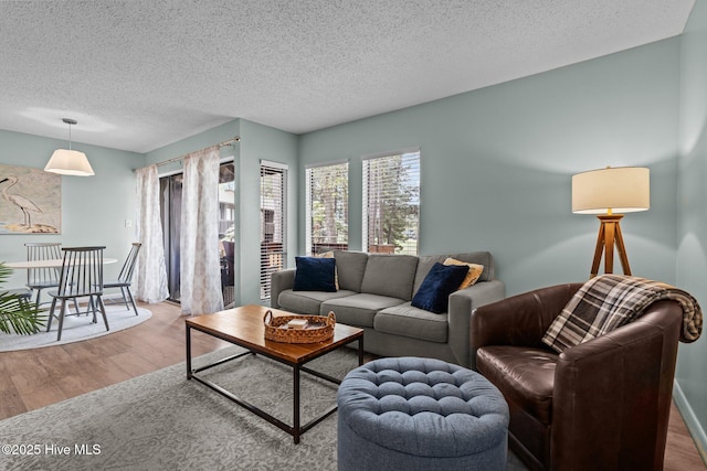 5 Pine Tree Rd Unit 211, Pinehurst, NC 28374 - living area featuring wood finished floors, a textured ceiling, and baseboards