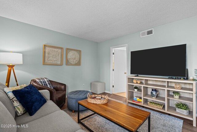 5 Pine Tree Rd Unit 211, Pinehurst, NC 28374 - living room featuring a textured ceiling, wood finished floors, and baseboards