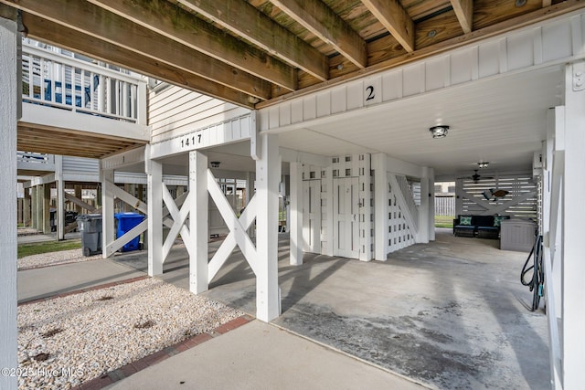 view of patio featuring stairs