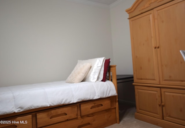 1735 W Pennsylvania Ave, Southern Pines, NC 28387 - bedroom with ornamental molding and light colored carpet