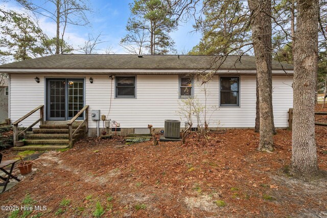 1 Vail Pl, Pinehurst, NC 28374 - view of patio / terrace with central air condition unit, fence, entry steps, and grilling area