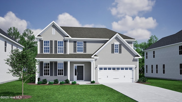 66 Foundry Dr Lot 89, Wilmington, NC 28411 - traditional home featuring driveway, a front lawn, an attached garage, and roof with shingles