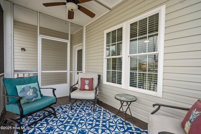 1317 Bowfin Ln Unit 2, Carolina Beach, NC 28428 - sunroom / solarium featuring a ceiling fan