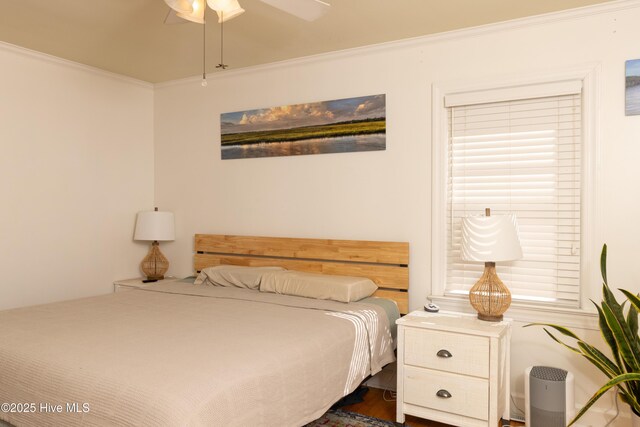 206 Robin Ln, Edenton, NC 27932 - bedroom featuring crown molding and a ceiling fan