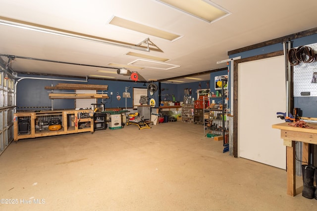 206 Robin Ln, Edenton, NC 27932 - garage featuring a workshop area and a garage door opener