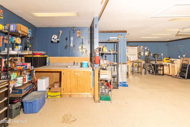 206 Robin Ln, Edenton, NC 27932 - misc room with a workshop area and a sink